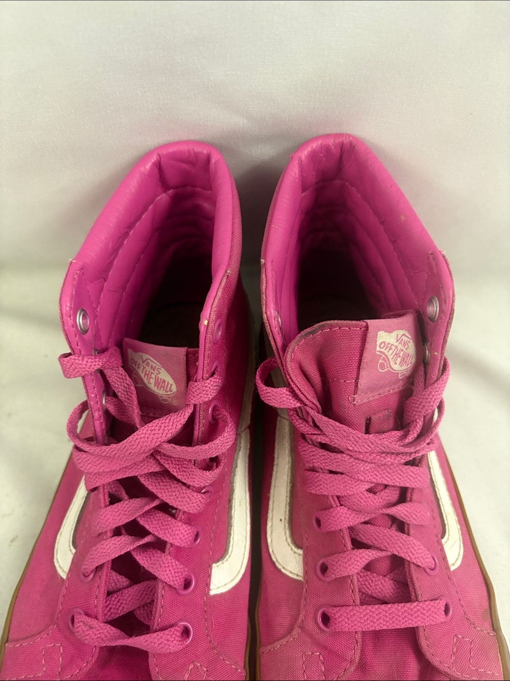 Vans Womens Hightop Shoes Size 9 Pink Sneakers Skateboard - Picture 3 of 13